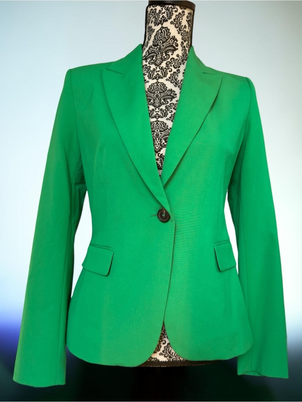 ZARA Fitted Tailored Green Blazer. NWOT. Size 2.